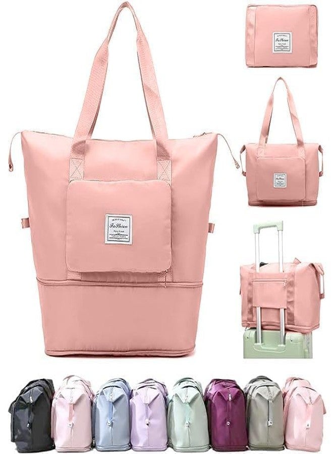 Firstdemand Foldable Travel Duffel Bag Large Capacity Folding Travel Bag Travel Lightweight Waterproof Carry Luggage Bag (Peach) - Image 1