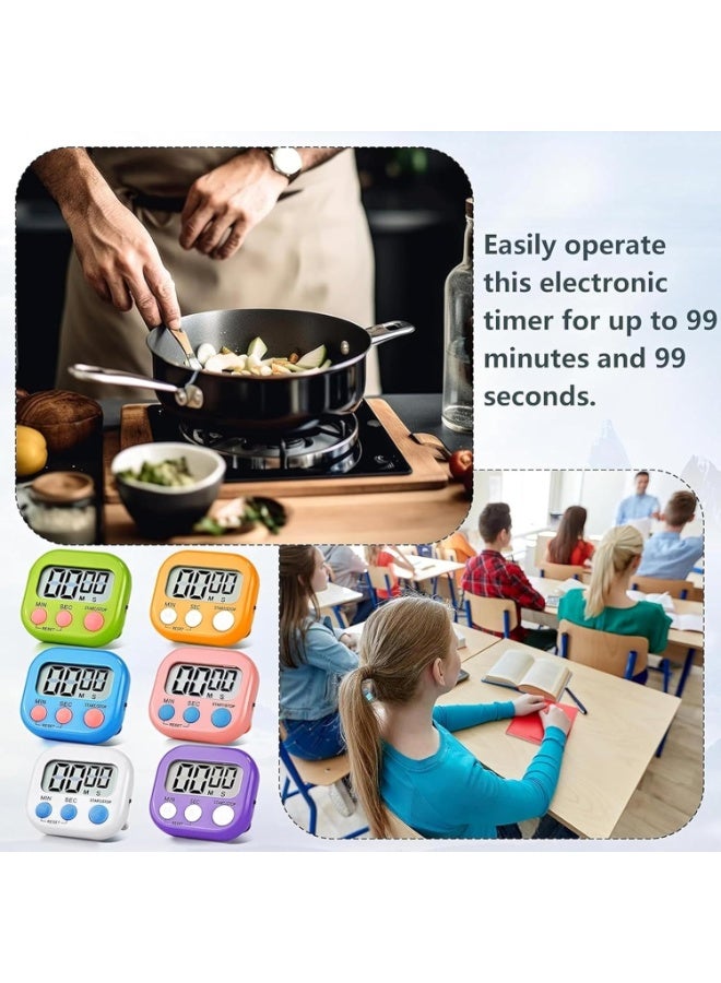 مؤقت مطبخ رقمي مغناطيسي - شاشة كبيرة، مؤقت طبخ إلكتروني للمطبخ للطهي والألعاب والصالة الرياضية والاستراحة والفصول الدراسية (كشمير) - Image 3