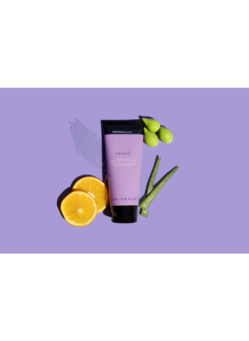 DERMAdoctor Kakadu C Vitamin C Brightening 3-in-1 Cleanser Toner & Make-up Remover for All Skin Types 210 mL