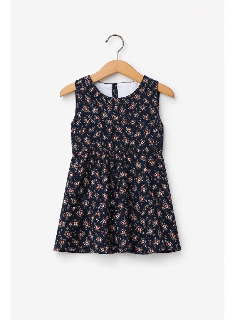 فستان بناتي مبطن من الداخل بلا أكمام برقبة دائرية - Image 2