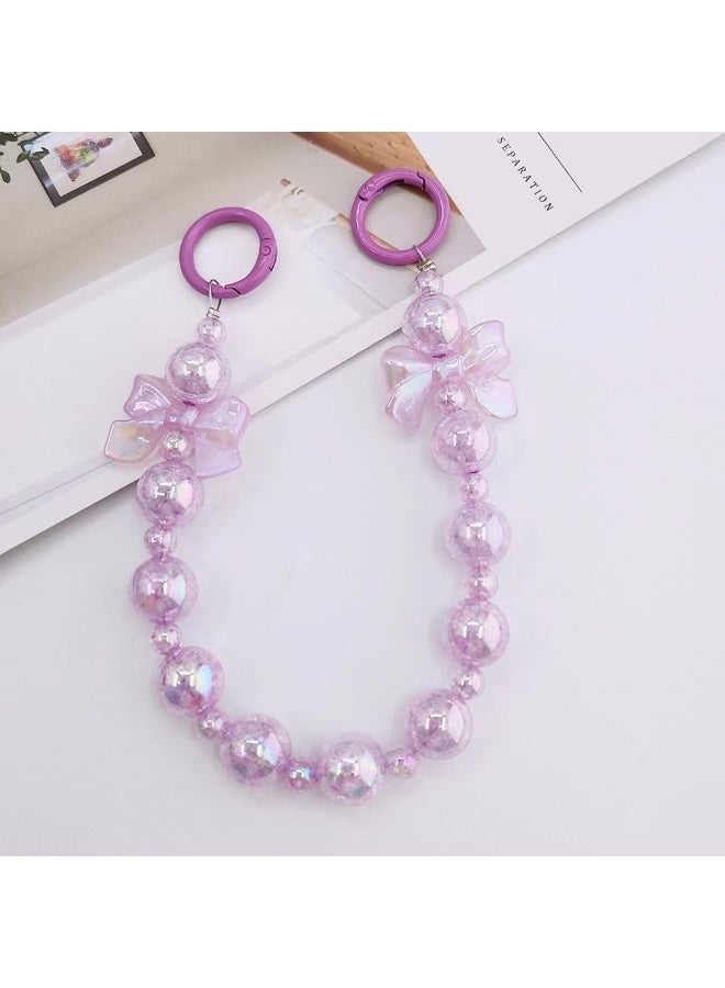 NIBEMINENT Phone Charm/ Chain Strap for Women Girls, Crack String Cell Phone Case Lanyard Wrist Strap，K2026/Purple