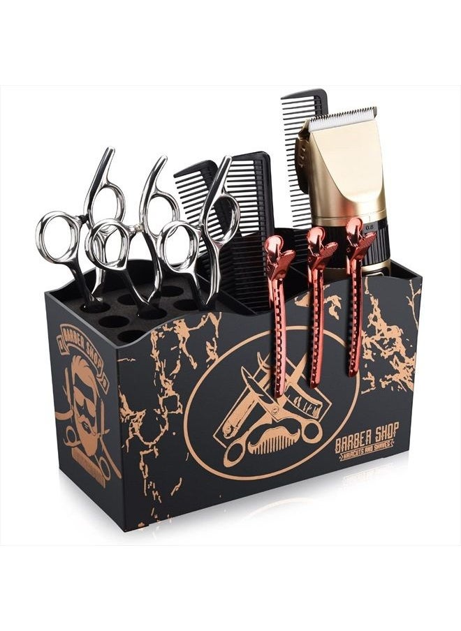 Noverlife Barber Scissors Holder Box, Barber Professional Salon Hairdressing Scissors Rack Holder Storage for Hairstyling Combs Clips Brushes, Salon Barber Scissor Holder Organizer  - Image 1
