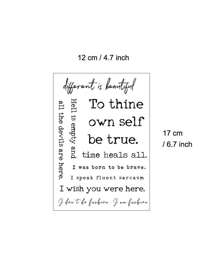 Everjoy تاتو مؤقت بكلمات ملهمة واقعية 20 تصميم كبير مقاوم للماء اقتباسات تاتو للنساء والرجال 2 ورقة - Image 4