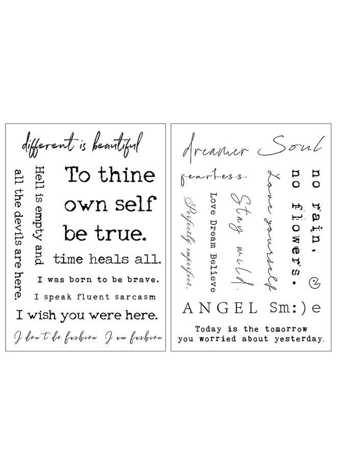 Everjoy تاتو مؤقت بكلمات ملهمة واقعية 20 تصميم كبير مقاوم للماء اقتباسات تاتو للنساء والرجال 2 ورقة - Image 3