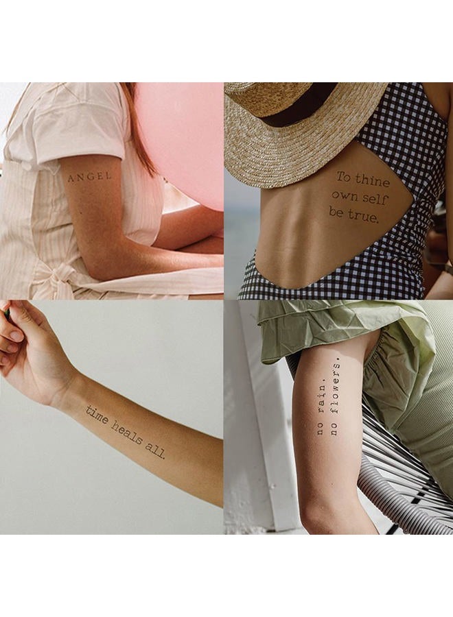 Everjoy تاتو مؤقت بكلمات ملهمة واقعية 20 تصميم كبير مقاوم للماء اقتباسات تاتو للنساء والرجال 2 ورقة - Image 1