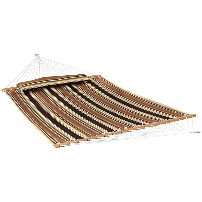 Sunnydaze Sunnydaze Quilted Outdoor Hammock with Spreader Bars  HeavyDuty 450Pound Capacity Double Hammock for Outside  Sandy Beach 