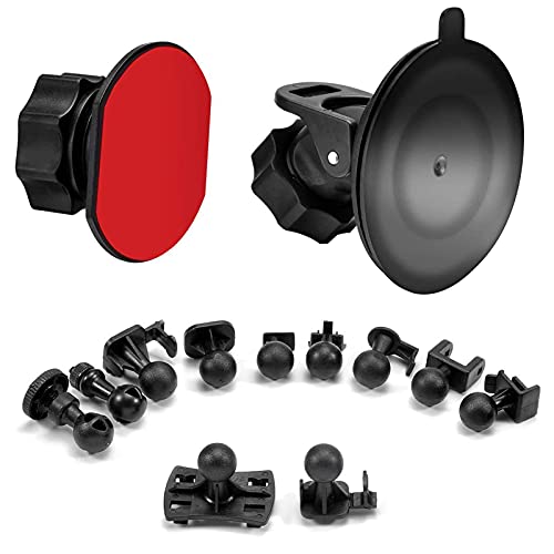 SoeKoa Dash Cam Suction Cup Mount and Glue Adhesive Mount Compatible with Dash Camera/DVR Video, Come with 10+ Different Joints Suitable for Crosstour, YI 2.7", Rexing V1P, UGSHD, APEMAN and Other Dash Cam - Image 1