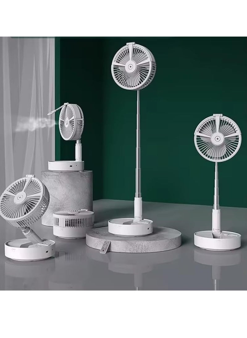 MIXSNOW Hot Selling Folding Telescopic Fan Shaking Head Portable Usb Mini Table Desktop Floor Power Bank Fan - Image 2