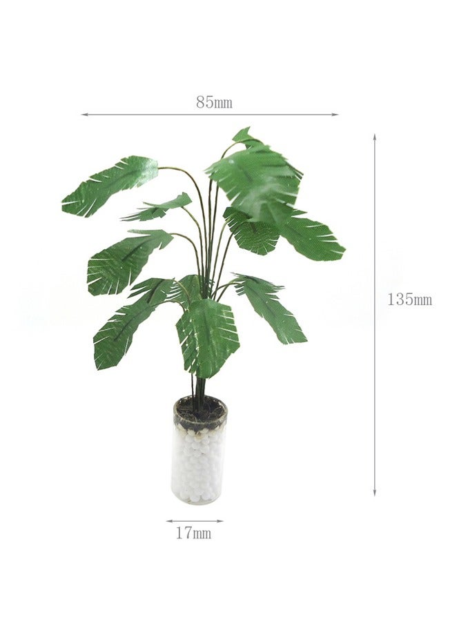 LOULUEN نبات شجرة الموز المصغر بحجم 1/12 للديكور في منزل الدمى والحديقة