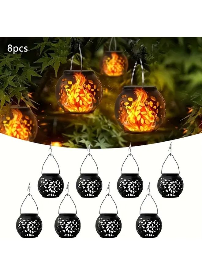 8 علب من فوانيس الطاقة الشمسية الخارجية للحديقة والفسحة بأضواء شمسية دافئة معلقة - Image 1