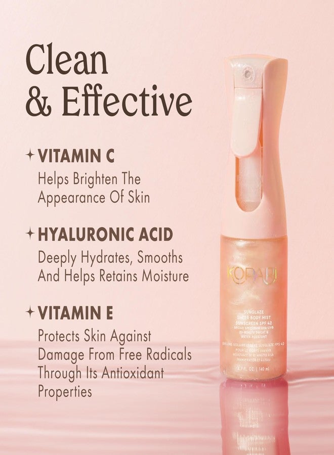 Kopari Rose Gold Sunglaze Sheer Body Mist Sunscreen SPF 42, Infused with Shimmering Body Oil, Hydrating Mist, Hydrates, Brightens, Makeup Friendly, Gives Skin a Glowy Finish, Lightweight, - Image 4