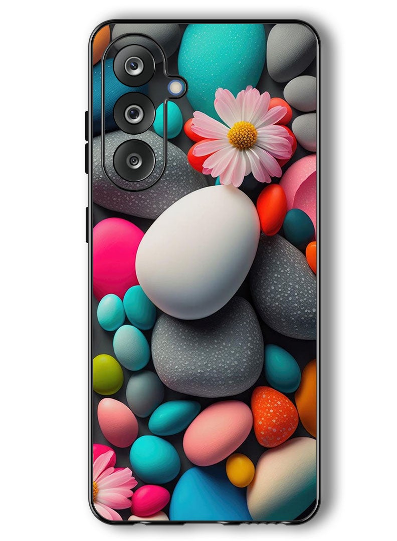 Theodor Case Compatible with Samsung Galaxy F36/ M36 6.7 Inch Protection Shockproof Bumper Cover Colourful Stones - Image 1