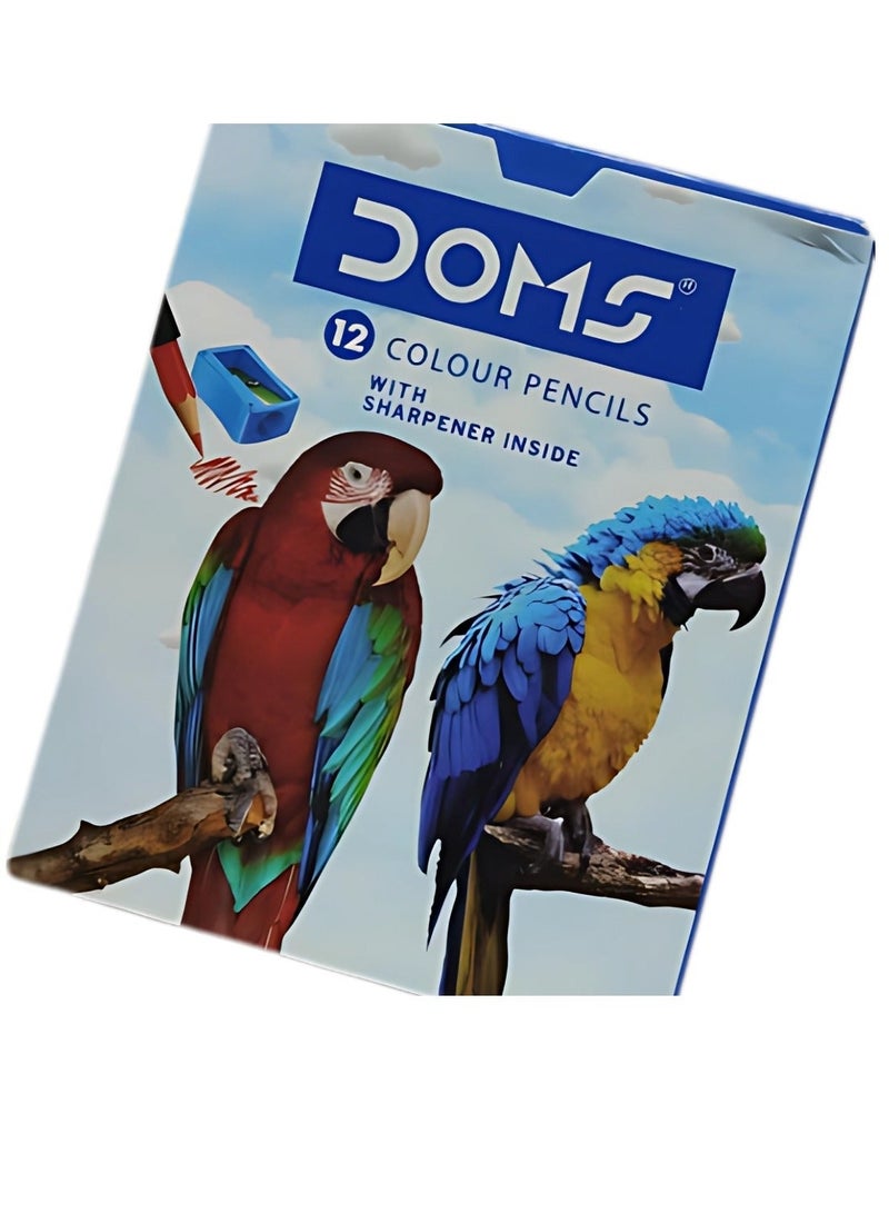 DOMS Wooden Coloring Pencils – Compact Set of 12 Colors (3443) - Image 3