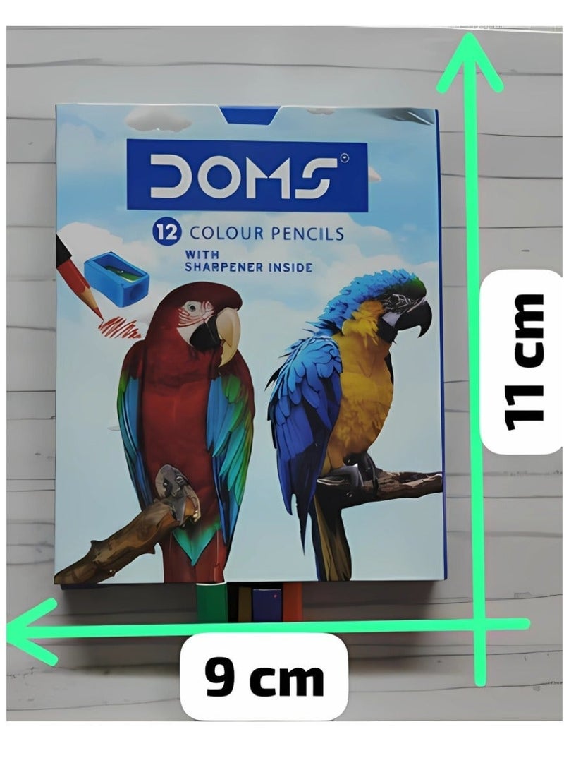 DOMS Wooden Coloring Pencils – Compact Set of 12 Colors (3443) - Image 2