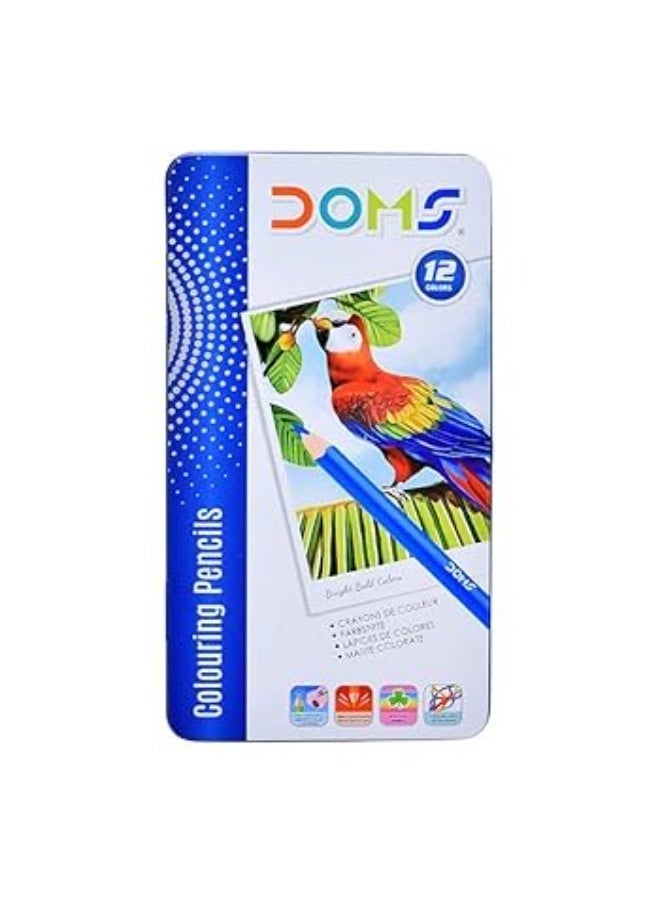 DOMS Wooden Coloring Pencils – Compact Set of 12 Colors (3443) - Image 1