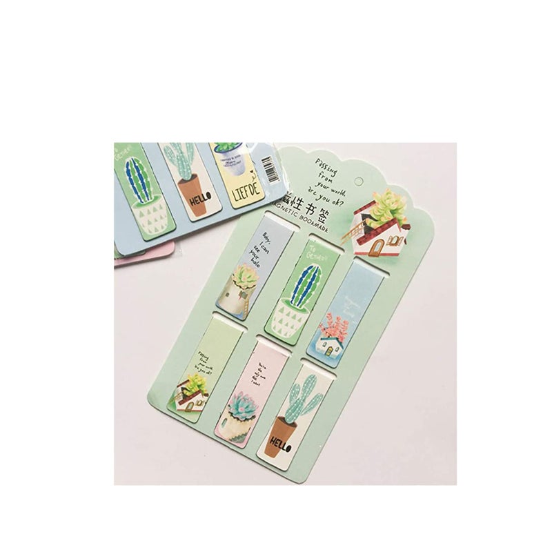 SOLARAE Beautiful Magnetic Bookmarks, Cute Magnet Page Markers Magnet Page Clips Bookmark, Lovely and Creative Plant Pattern Bookmarks Page Markers for Student Office Reading Stationery - Image 5