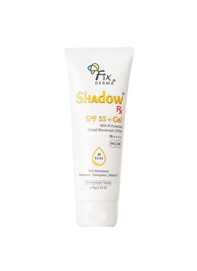 FIXDERMA Shadow Rx Sunscreen Spf 55+ Gel ; Sunscreen For Oily Skin ; Minimum Sunscreen Spf 50 Pa+++ ; Sunscreen For Body & Face ; Hybrid Sunscreen With Uva Uvb Ir Protection And Vitamin E 75Gm  - Image 3