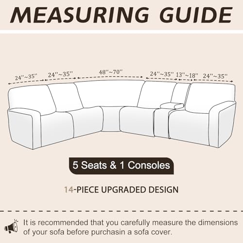Arfntevss Sectional Recliner Couch Covers Velvet Washable Corner Sectional Sofa Cover for Reclining Couch Stretch Soft Thick L Shape Recliner Slipcover Set (5 Seat with 1 Console Cover, Dove Gray) - Image 2