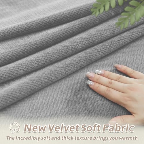 Arfntevss Sectional Recliner Couch Covers Velvet Washable Corner Sectional Sofa Cover for Reclining Couch Stretch Soft Thick L Shape Recliner Slipcover Set (5 Seat with 1 Console Cover, Dove Gray) - Image 4