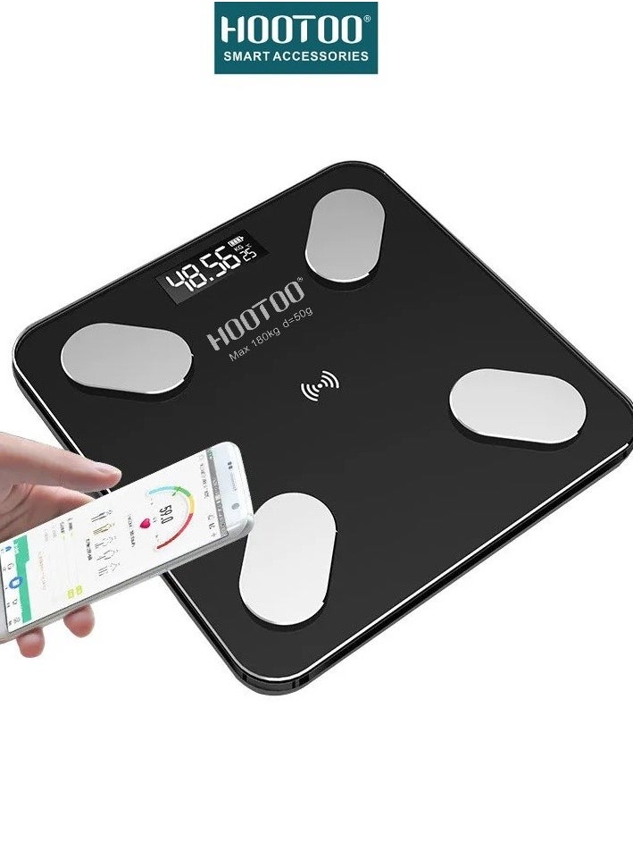 HooToo Hootoo Smart Body Scale with Digital Display, With External Fitness Tracker App, 180KG Max, Black  - Image 3