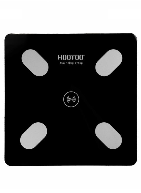 Hootoo Smart Body Scale with Digital Display, With External Fitness Tracker App, 180KG Max, Black