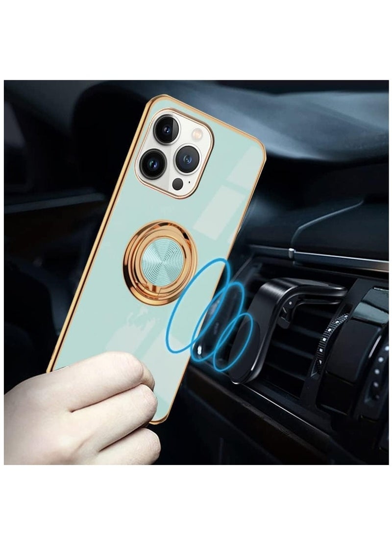 Raxoom Silicone TPU Shockproof Ring Holder Kickstand Slim Plated Phone Case Cover designed for iPhone 12 Pro - Image 3