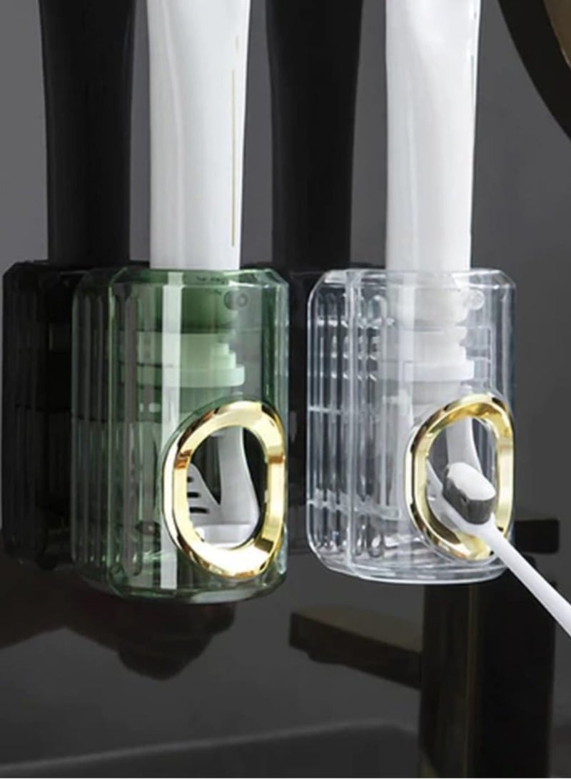 Zikra Light Luxury Toothpaste Squeezer, 2  Pieces  Automatic Toothpaste Squeezer, Toothpaste Tube Squeezer Holder, Household Non-Punching Squeezer, Wall Mount Toothpaste Squeezer - Image 2