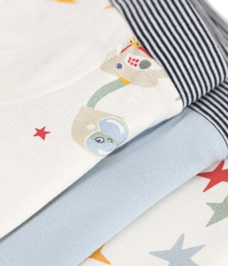 Petit Bateau Children's space-themed cotton boxers - 3-pack