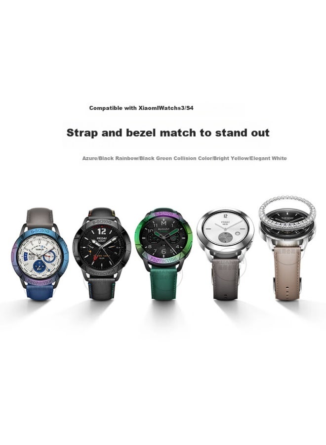 Chensong إطار معدني لـ Xiaomi Watch S3 و S4، مجموعة إكسسوارات ساعة رياضية ذكية مع سوار ساعة وغطاء إطار - Image 4