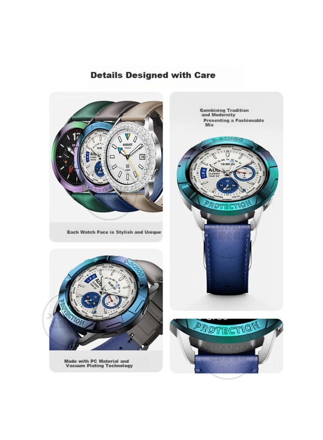 Chensong إطار معدني لـ Xiaomi Watch S3 و S4، مجموعة إكسسوارات ساعة رياضية ذكية مع سوار ساعة وغطاء إطار - Image 5