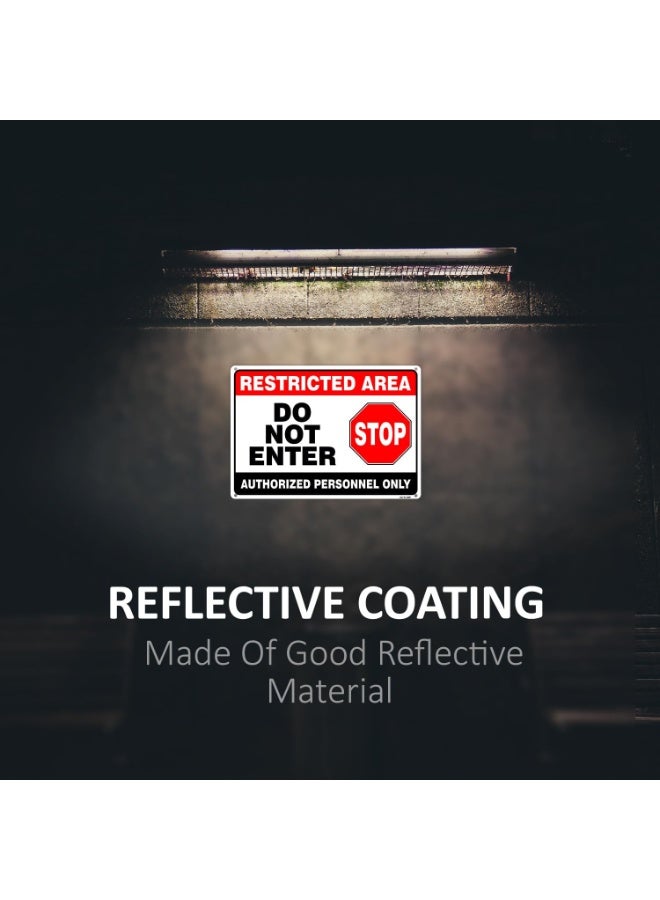 Rubik Acrylic Restricted Area Sign, Do Not Enter Stop Authorized Personnel Only Reflective UV Protected Plastic Sign (Size, 10x7inch) Red/Black/White (2 Pack) - Image 5