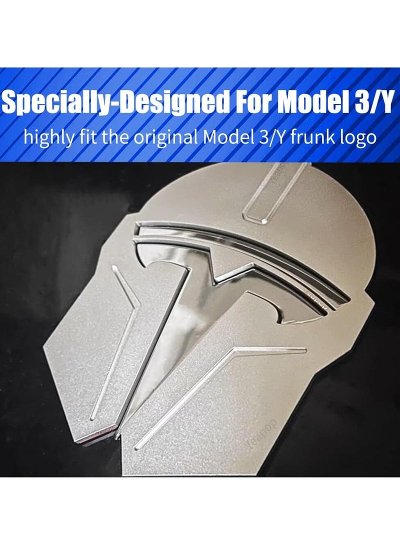 Generic 3D Metal Emblem Sticker for Tesla Model 3 and Model Y Front Trunk Logo, Front Hood Badge Decal Logo, T Logo Badge Decal for Tesla, with Tesla Model 3/S/X/Y Series (Silver)  - Image 2