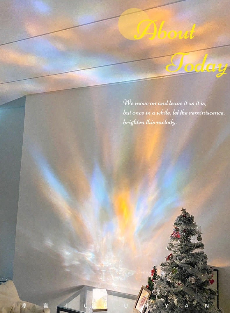 16 ألوان الماء التموج ضوء ليلي الإبداعي على جانب السرير اللهب الغلاف الجوي ضوء رومانسي مصباح الطاولة هدية ضوء الإسقاط السماء النجومية - Image 3