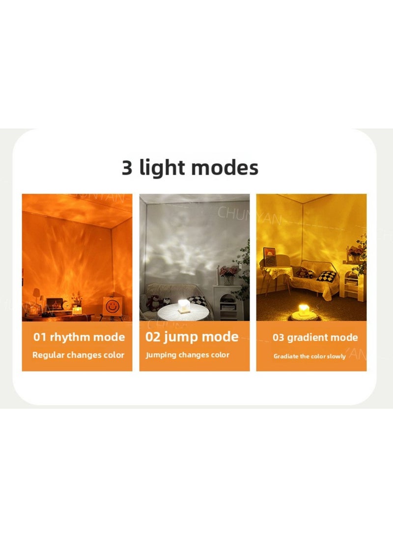 16 ألوان الماء التموج ضوء ليلي الإبداعي على جانب السرير اللهب الغلاف الجوي ضوء رومانسي مصباح الطاولة هدية ضوء الإسقاط السماء النجومية - Image 5