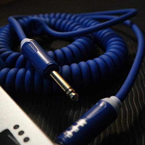 Aestivate 16ft/5m Coiled Guitar Cable Electric Instrument Cable Curly Instrument Cable Stretchable Straight to Straight Dual Straight Plugs(Blue) - Image 5