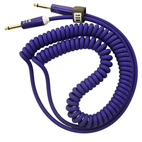 Aestivate 16ft/5m Coiled Guitar Cable Electric Instrument Cable Curly Instrument Cable Stretchable Straight to Straight Dual Straight Plugs(Blue) - Image 1