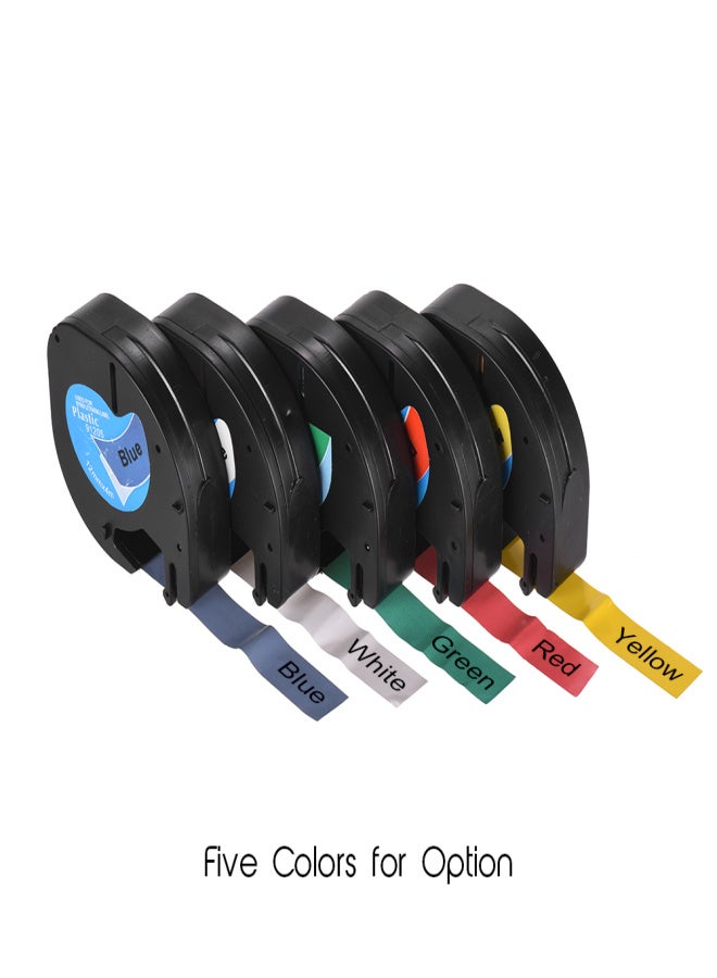 Labeling Tape 91201 Plastic Self-Adhesive Refills Black Print on White 1/2 Inch * 13 Feet 12mm * 4m for DYMO LT-100H Label Maker, 1 Roll - Image 4