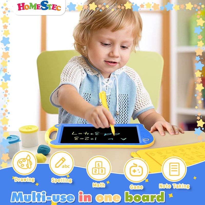 HOMESTEC AstroDraw Toddler Toys for 2 3 4 5 6 Year Old Boys Girl Gift, Colored Drawing Tablet for Kids Travel Activities Toy, Space Doodle Board Autism Sensory Toddler Gifts for Birthday (Blue/Yellow) - Image 3