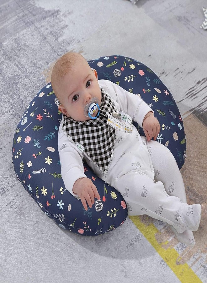 Proliva وسادة بروليفا للرضاعة الطبيعية للأطفال حديثي الولادة مع غطاء قابل للفصل، وسادة الرضاعة الطبيعية ووسادة الأمومة، مجموعة دعم لوسادة الرضاعة الطبيعية وسرير الأم (نباتات - أزرق) - Image 5