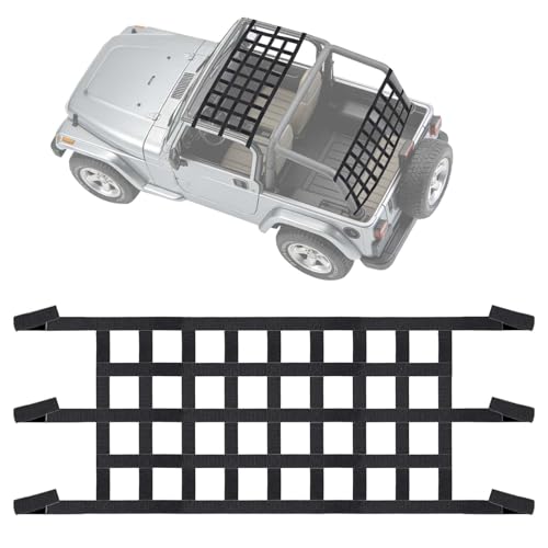MASION Universal Car Cargo Net & Hitch Hammock, Oversized Heavy-Duty Mesh Netting for Jeep Wrangler TJ JK JL 1997-2023 2/4 Door, Multi-Purpose Cargo Organizer, Camping Gear, Pet Barrier & Travel Accessory - Image 1
