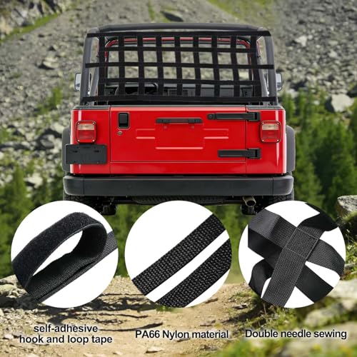 MASION Universal Car Cargo Net & Hitch Hammock, Oversized Heavy-Duty Mesh Netting for Jeep Wrangler TJ JK JL 1997-2023 2/4 Door, Multi-Purpose Cargo Organizer, Camping Gear, Pet Barrier & Travel Accessory - Image 4