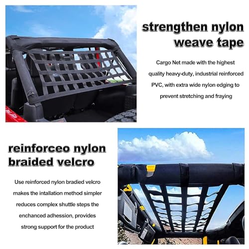 MASION Universal Car Cargo Net & Hitch Hammock, Oversized Heavy-Duty Mesh Netting for Jeep Wrangler TJ JK JL 1997-2023 2/4 Door, Multi-Purpose Cargo Organizer, Camping Gear, Pet Barrier & Travel Accessory - Image 5