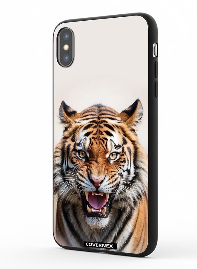 Covernex Apple iPhone Xs Protective Case Cover Printed Featuring Roaring Tiger - Image 1