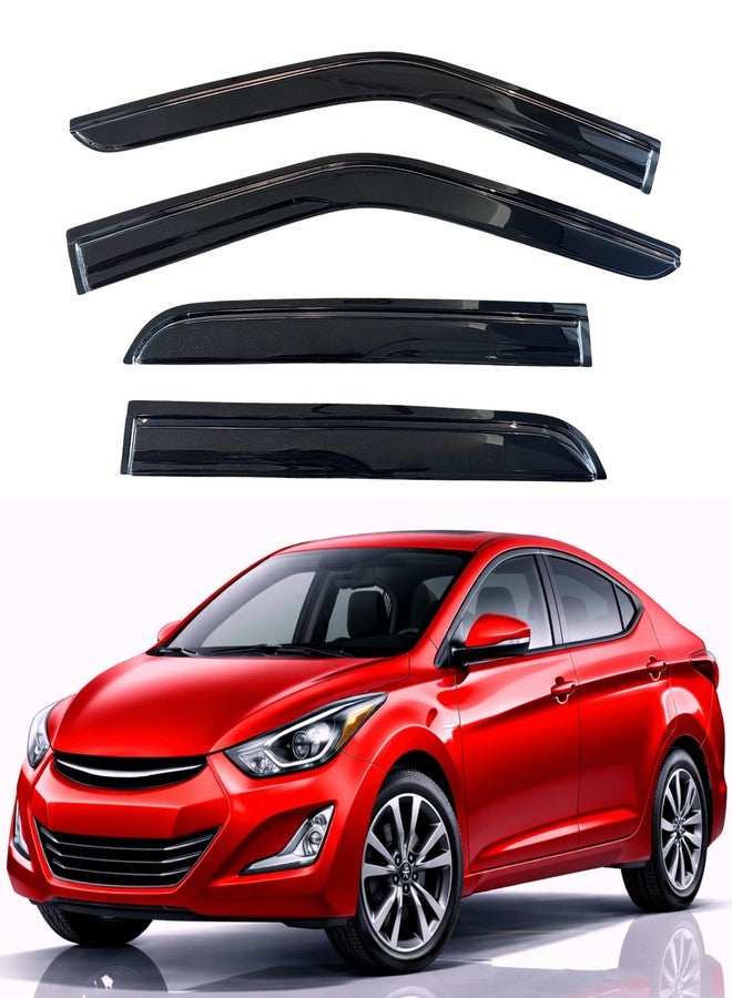 KPY Rain Guards Fit for 2011-2016 Hyundai Elantra Sedan, Out-Channel Window Visors Vent Wind Deflectors 4PC, Car Accessories for 11-16 Elantra Sedan (Excludes GT) - Image 1
