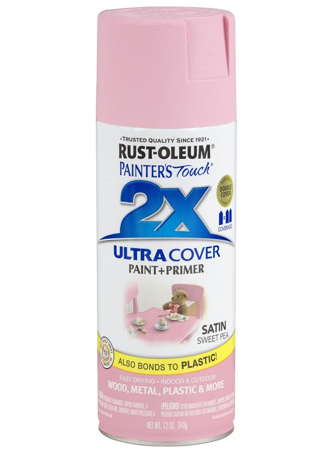 Rust-Oleum 249063 Painter's Touch 2X Ultra Cover Spray Paint, 12 oz, Satin Sweet Pea