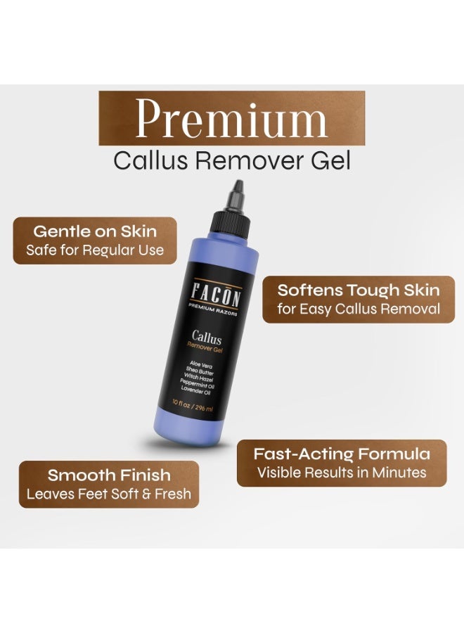 FACON Facón Professional Clear Callus Remover Gel with Skin Soothing Aloe Vera & Shear Butter, Menthol Peppermint Oil & Witch Hazel, Lavender Oil Scent - Removes Calluses & Rough Skin (10 fl oz / 296 ml)  - Image 3