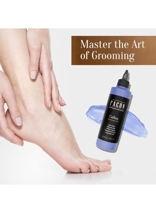 FACON Facón Professional Clear Callus Remover Gel with Skin Soothing Aloe Vera & Shear Butter, Menthol Peppermint Oil & Witch Hazel, Lavender Oil Scent - Removes Calluses & Rough Skin (10 fl oz / 296 ml)  - Image 5