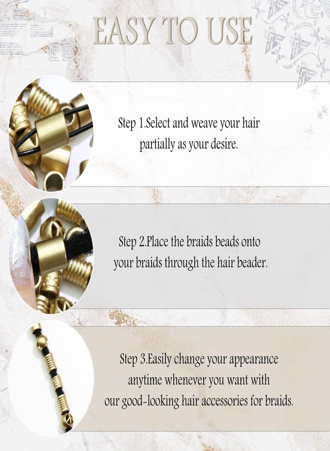 VENOFEN 50PCS Hair Beads for Braids Gold Viking Loc Beads for Hair Multi Style Dreadlock Beads Hair Rings Pirate Hair Accessories - Image 5