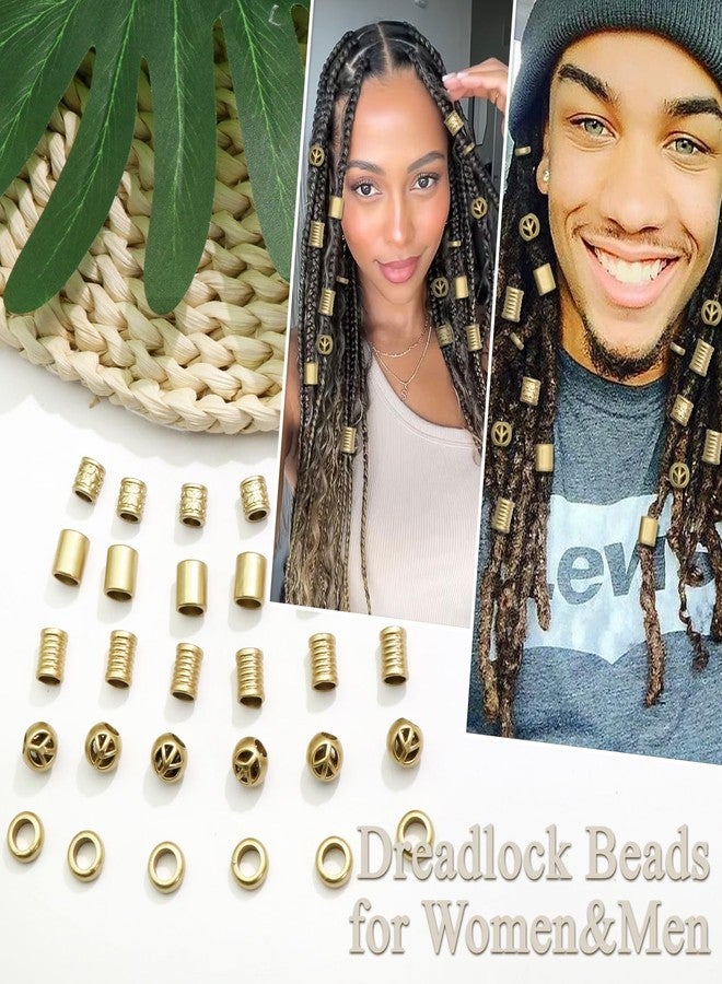 VENOFEN 50PCS Hair Beads for Braids Gold Viking Loc Beads for Hair Multi Style Dreadlock Beads Hair Rings Pirate Hair Accessories - Image 2