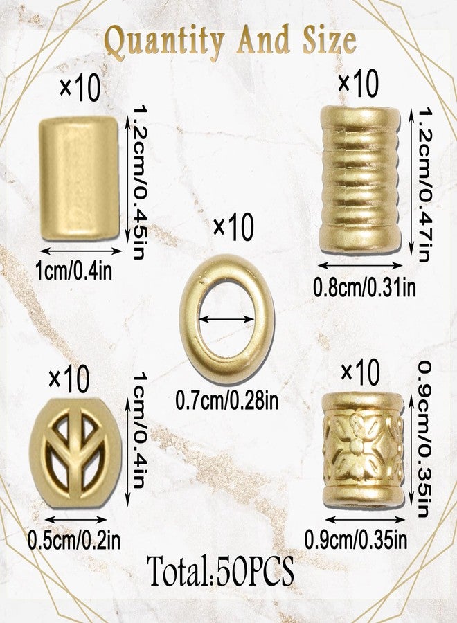 VENOFEN 50PCS Hair Beads for Braids Gold Viking Loc Beads for Hair Multi Style Dreadlock Beads Hair Rings Pirate Hair Accessories - Image 3